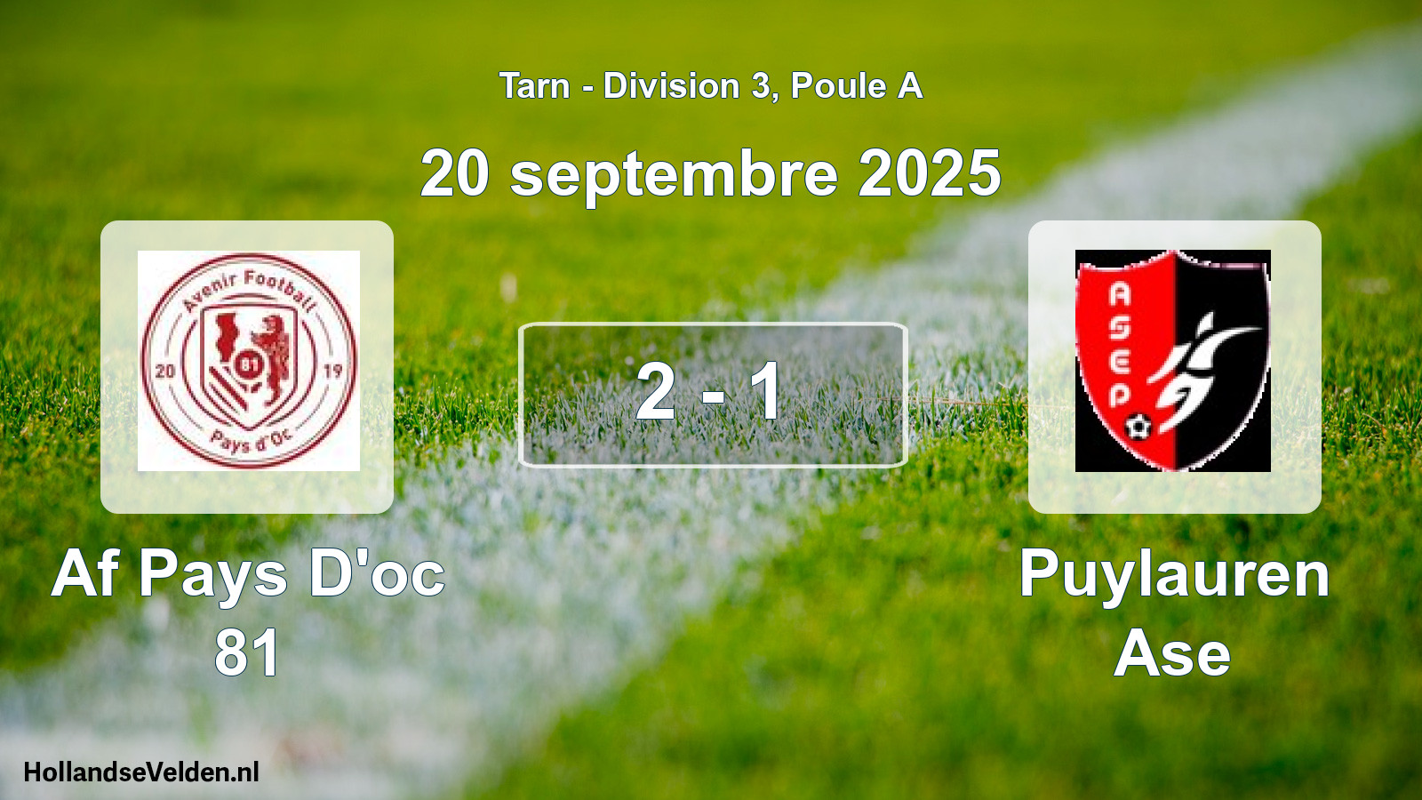 Gespeelde wedstrijd: Af Pays D'oc 81 - Puylauren Ase 2 - 1 (20 september 2025)