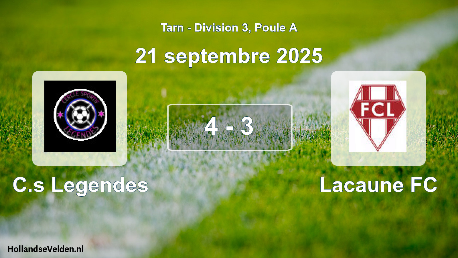 Match joué: C.s Legendes - Lacaune FC 4 - 3 (21 septembre 2025)