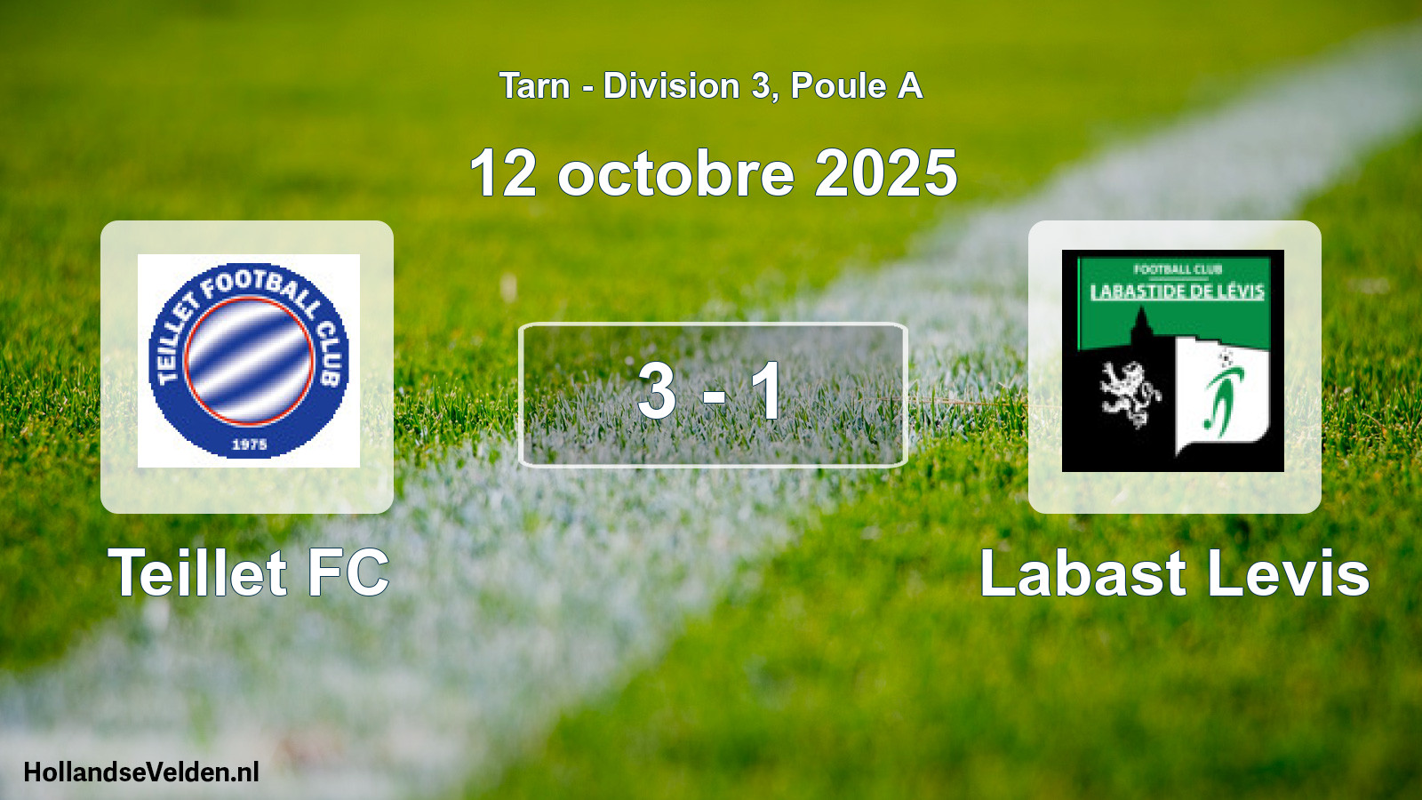 Match joué: Teillet FC - Labast Levis 3 - 1 (12 octobre 2025)