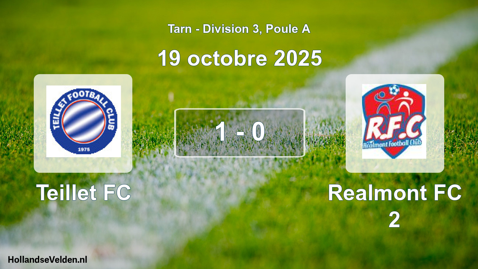 Match joué: Teillet FC - Realmont FC 2 1 - 0 (19 octobre 2025)