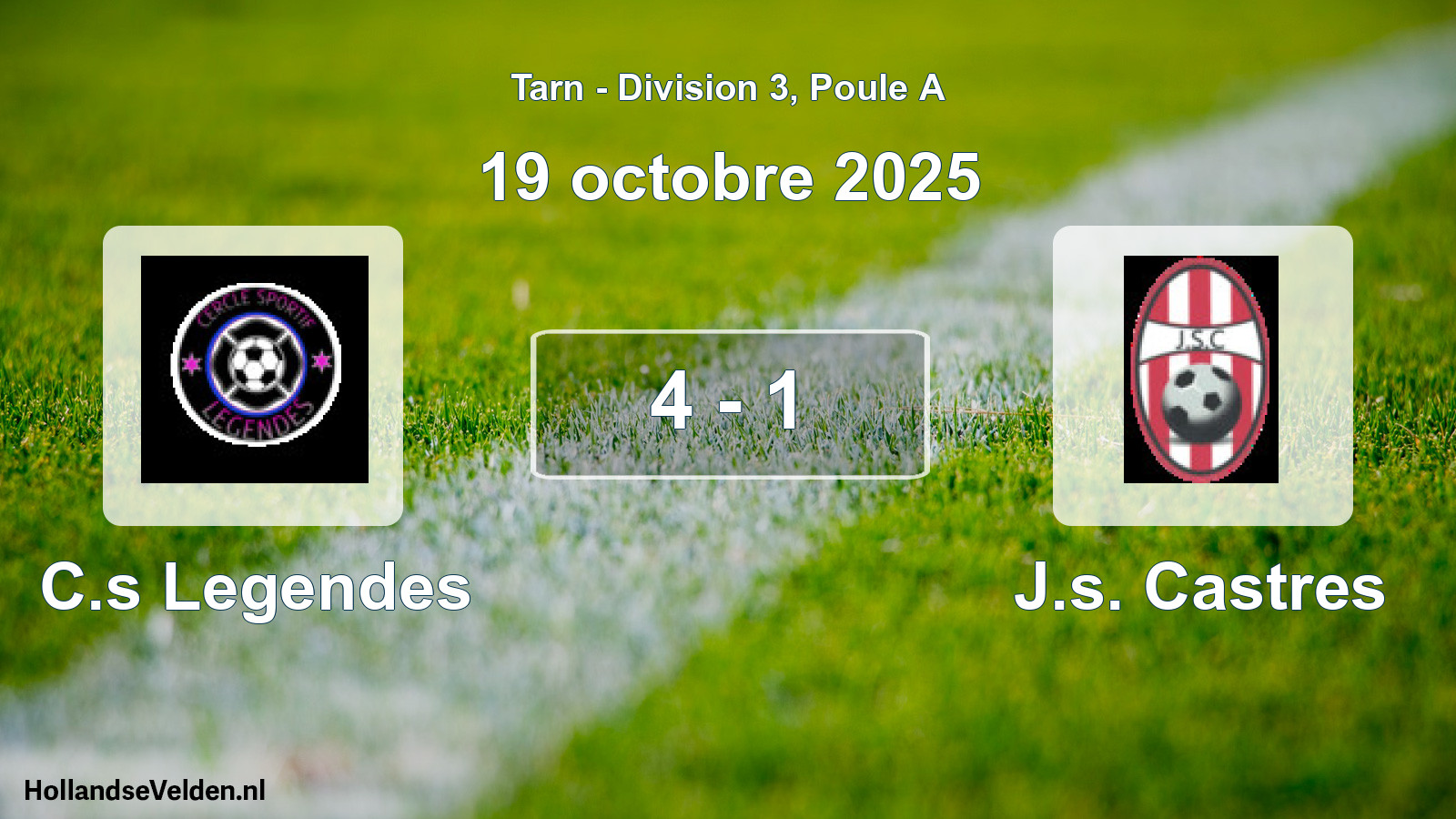 Match joué: C.s Legendes - J.s. Castres 4 - 1 (19 octobre 2025)