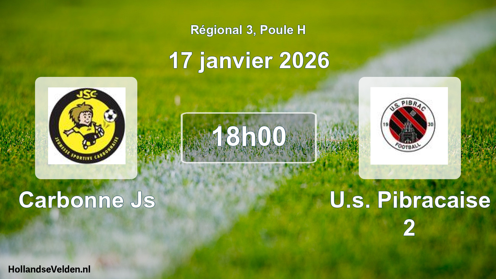 Geplande wedstrijd: Carbonne Js - U.s. Pibracaise 2 (17 janvier 2026)