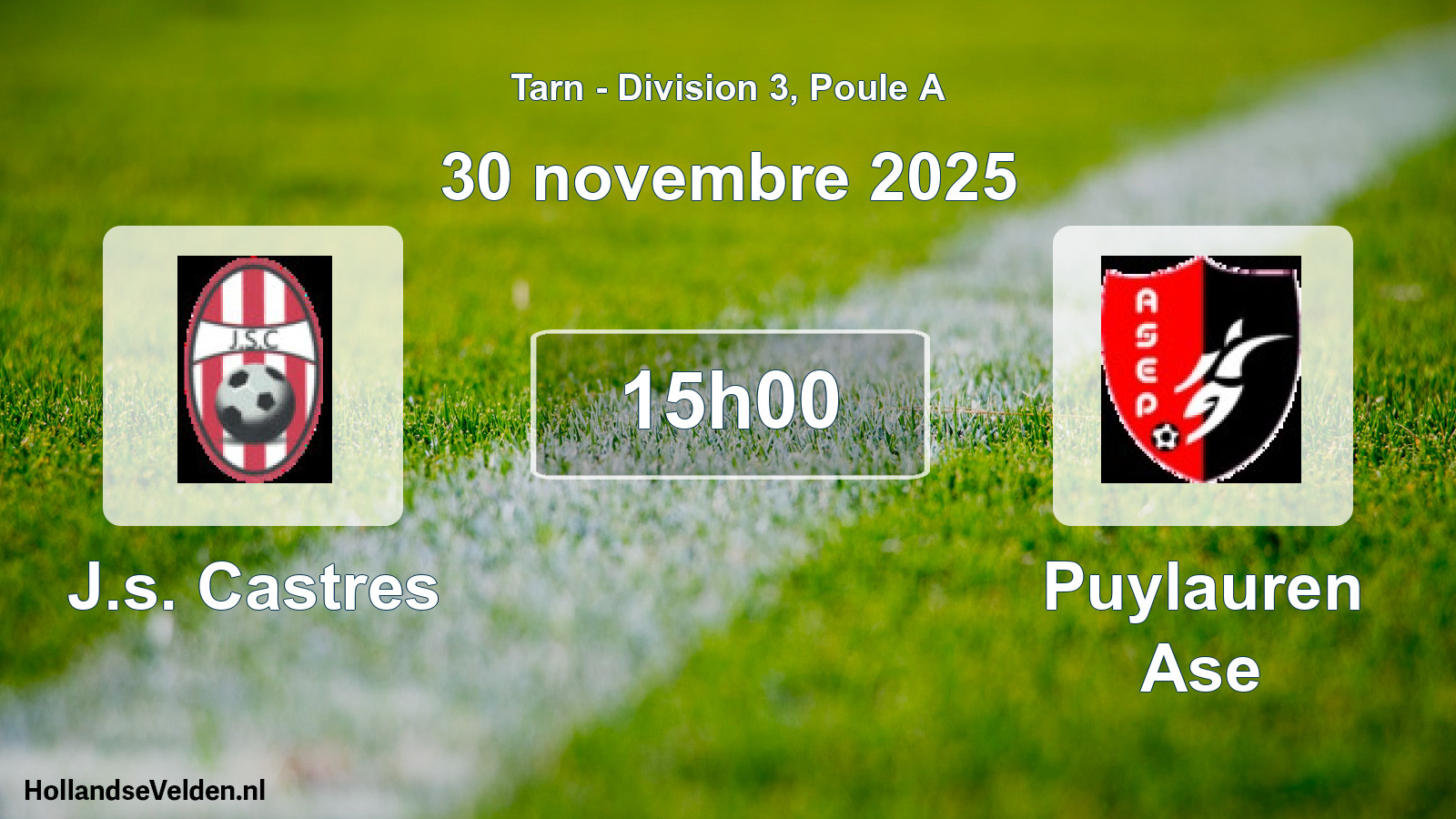 Match programmé: J.s. Castres - Puylauren Ase (30 novembre 2025)