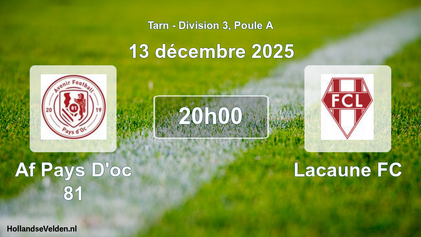 Match programmé: Af Pays D'oc 81 - Lacaune FC (13 décembre 2025)