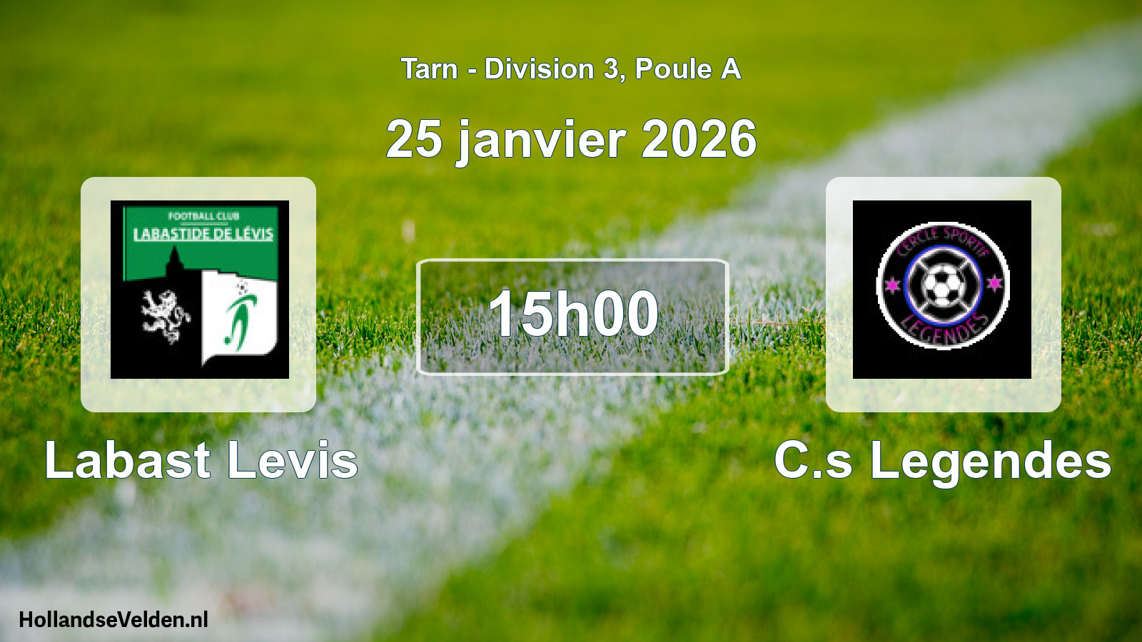 Match programmé: Labast Levis - C.s Legendes (25 janvier 2026)