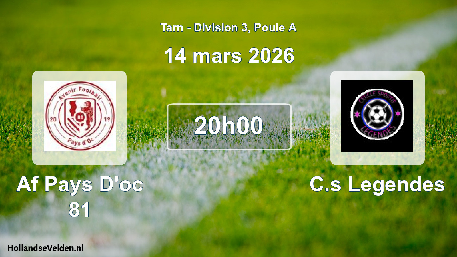 Match programmé: Af Pays D'oc 81 - C.s Legendes (14 mars 2026)