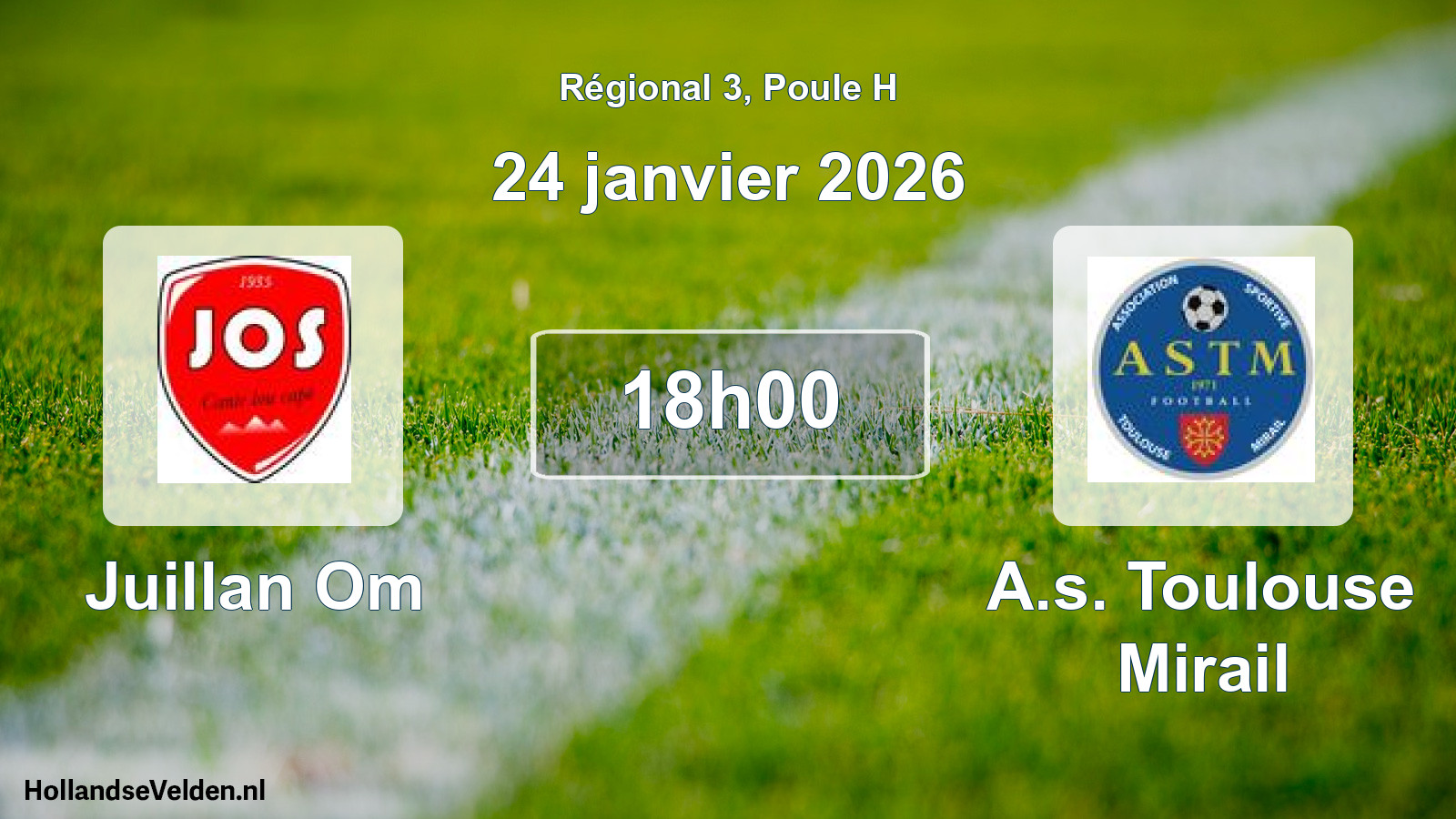 Geplande wedstrijd: Juillan Om - A.s. Toulouse Mirail (24 janvier 2026)