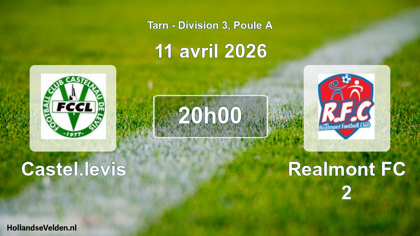 Match programmé: Castel.levis - Realmont FC 2 (11 avril 2026)