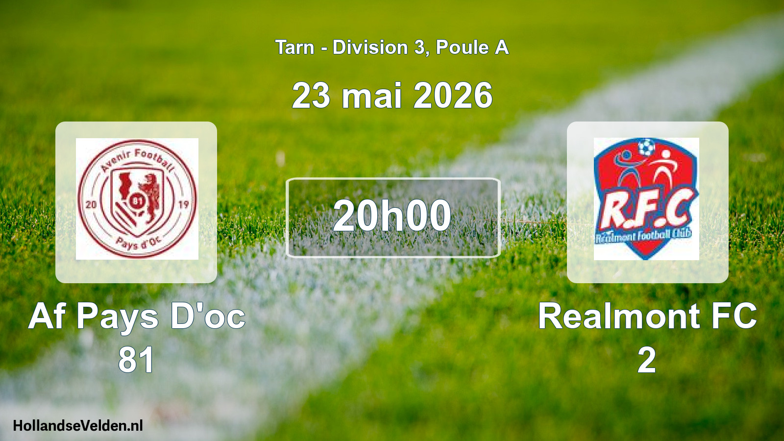 Scheduled Match: Af Pays D'oc 81 - Realmont FC 2 (23 May 2026)