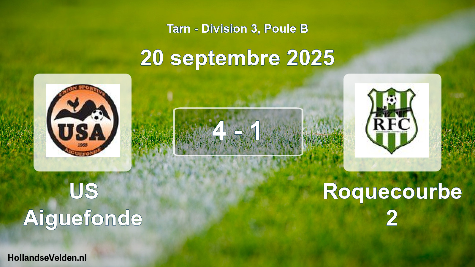 Match joué: US Aiguefonde - Roquecourbe 2 4 - 1 (20 septembre 2025)