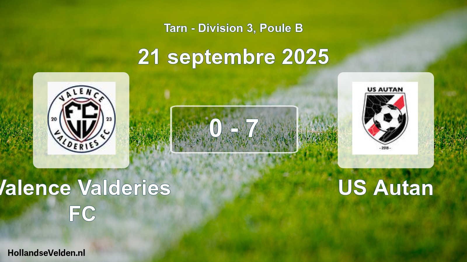 Match joué: Valence Valderies FC - US Autan 0 - 7 (21 septembre 2025)