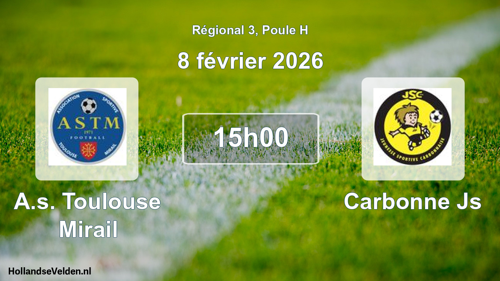 Geplande wedstrijd: A.s. Toulouse Mirail - Carbonne Js (8 februari 2026)