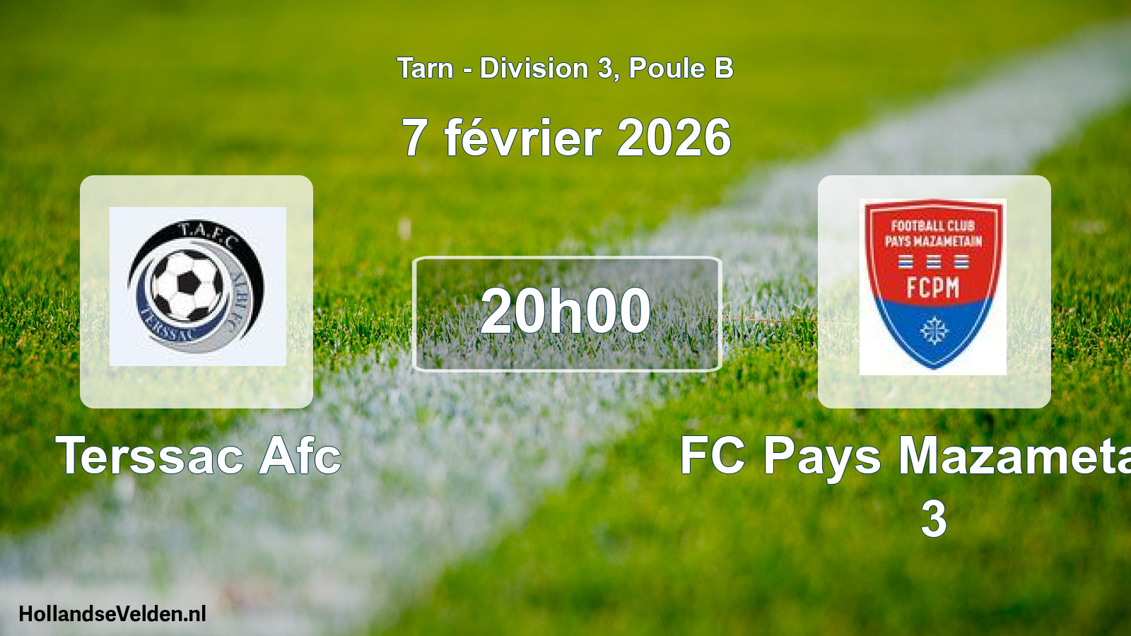 Match programmé: Terssac Afc - FC Pays Mazametain 3 (7 février 2026)
