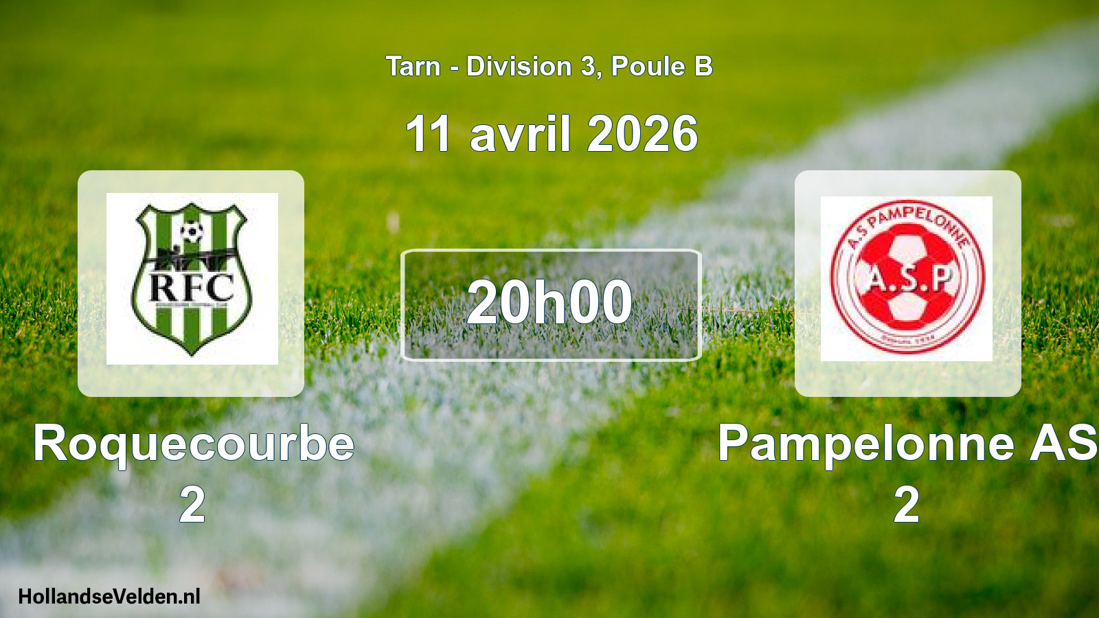 Geplande wedstrijd: Roquecourbe 2 - Pampelonne AS 2 (11 april 2026)