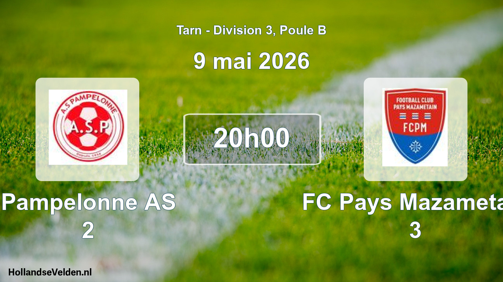 Match programmé: Pampelonne AS 2 - FC Pays Mazametain 3 (9 mai 2026)