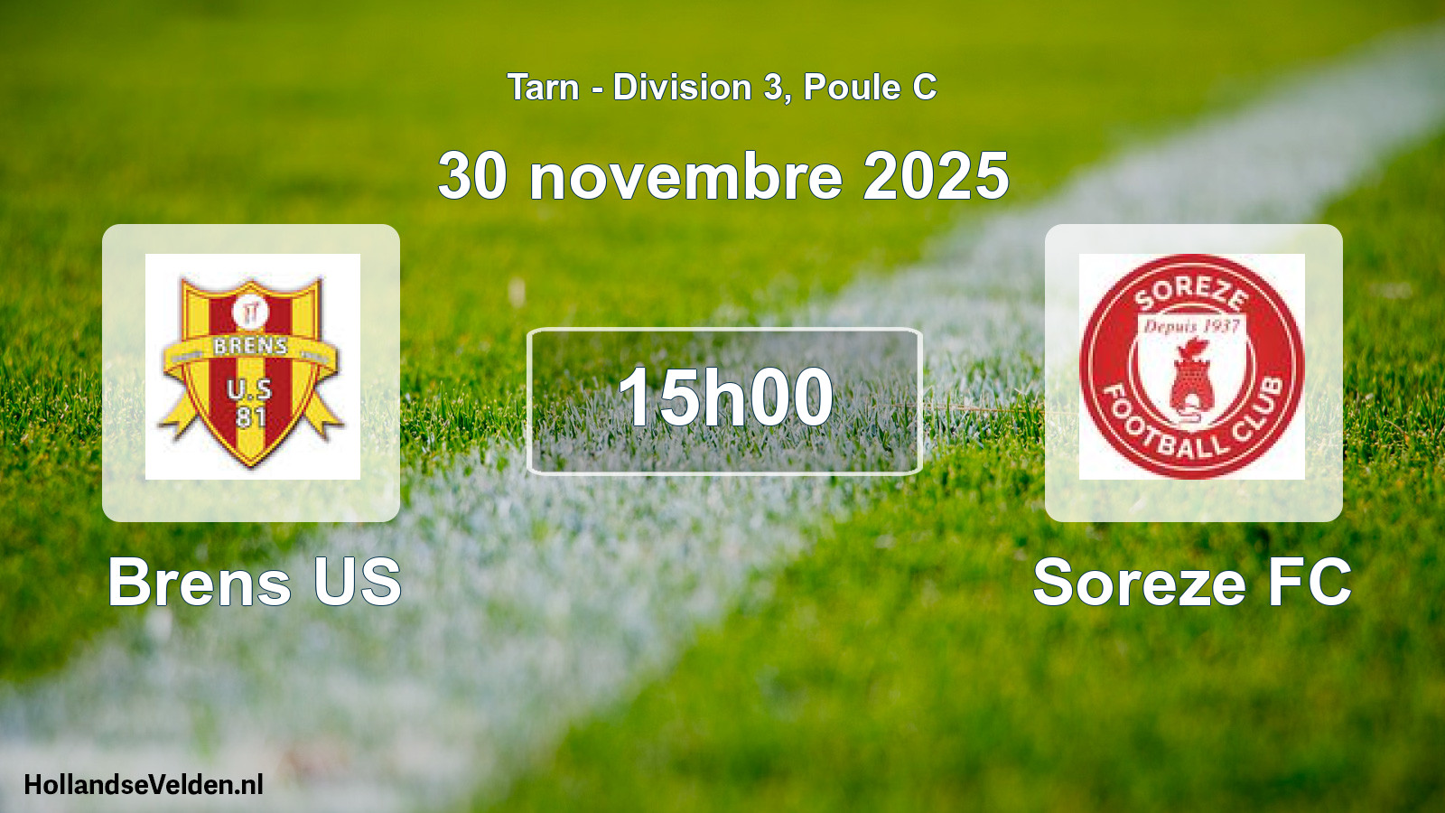 Match programmé: Brens US - Soreze FC (30 novembre 2025)