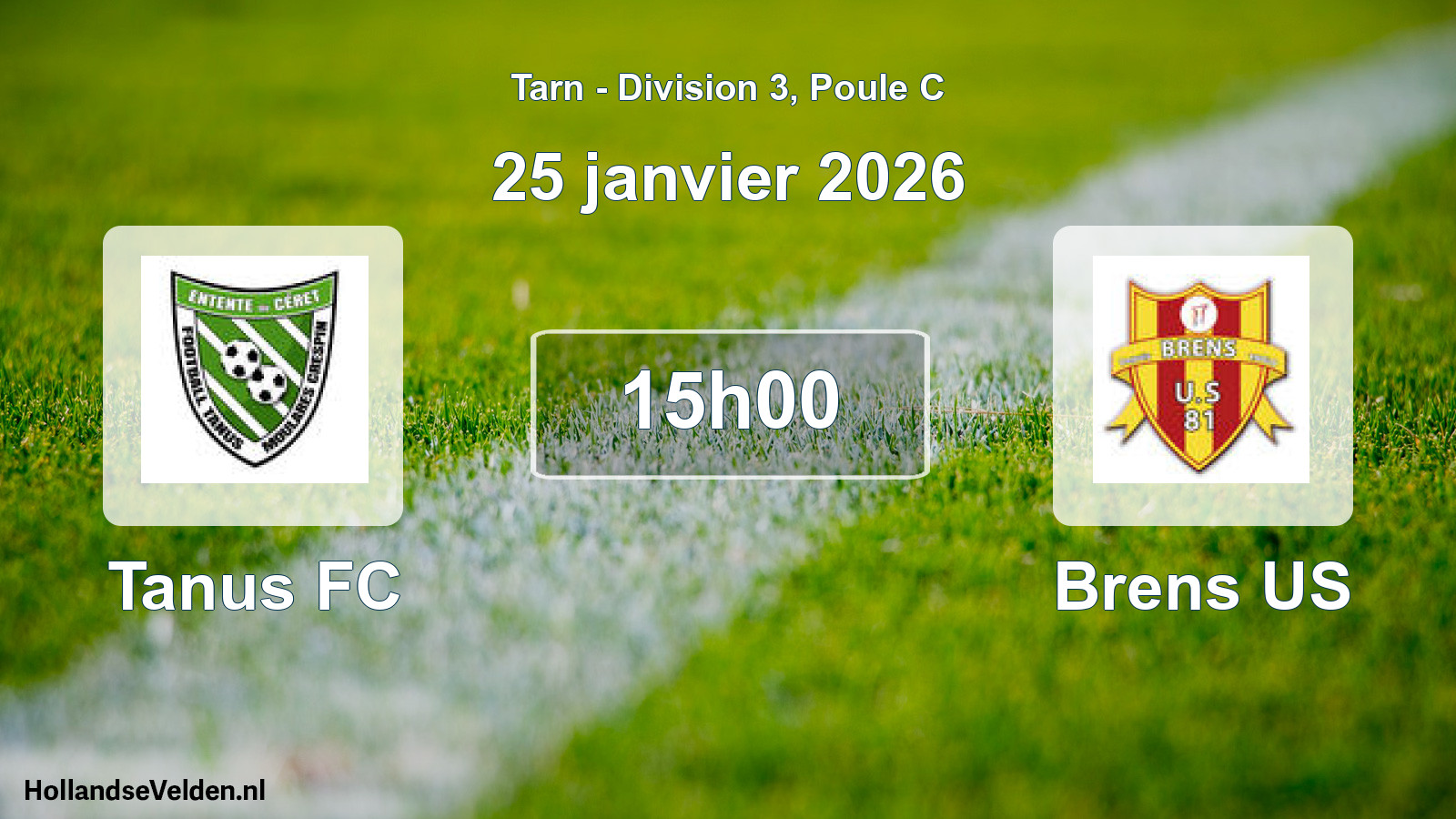 Match programmé: Tanus FC - Brens US (25 janvier 2026)