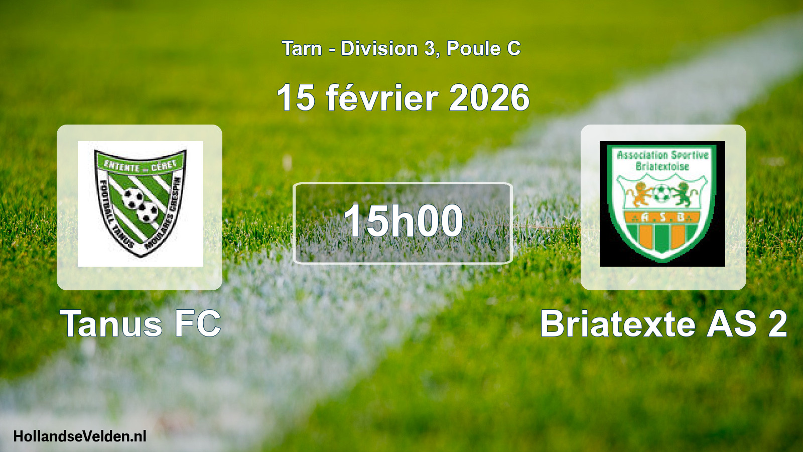 Match programmé: Tanus FC - Briatexte AS 2 (15 février 2026)