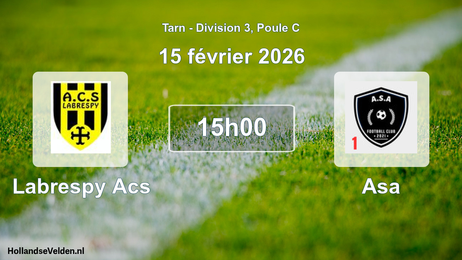 Scheduled Match: Labrespy Acs - Asa (15 February 2026)