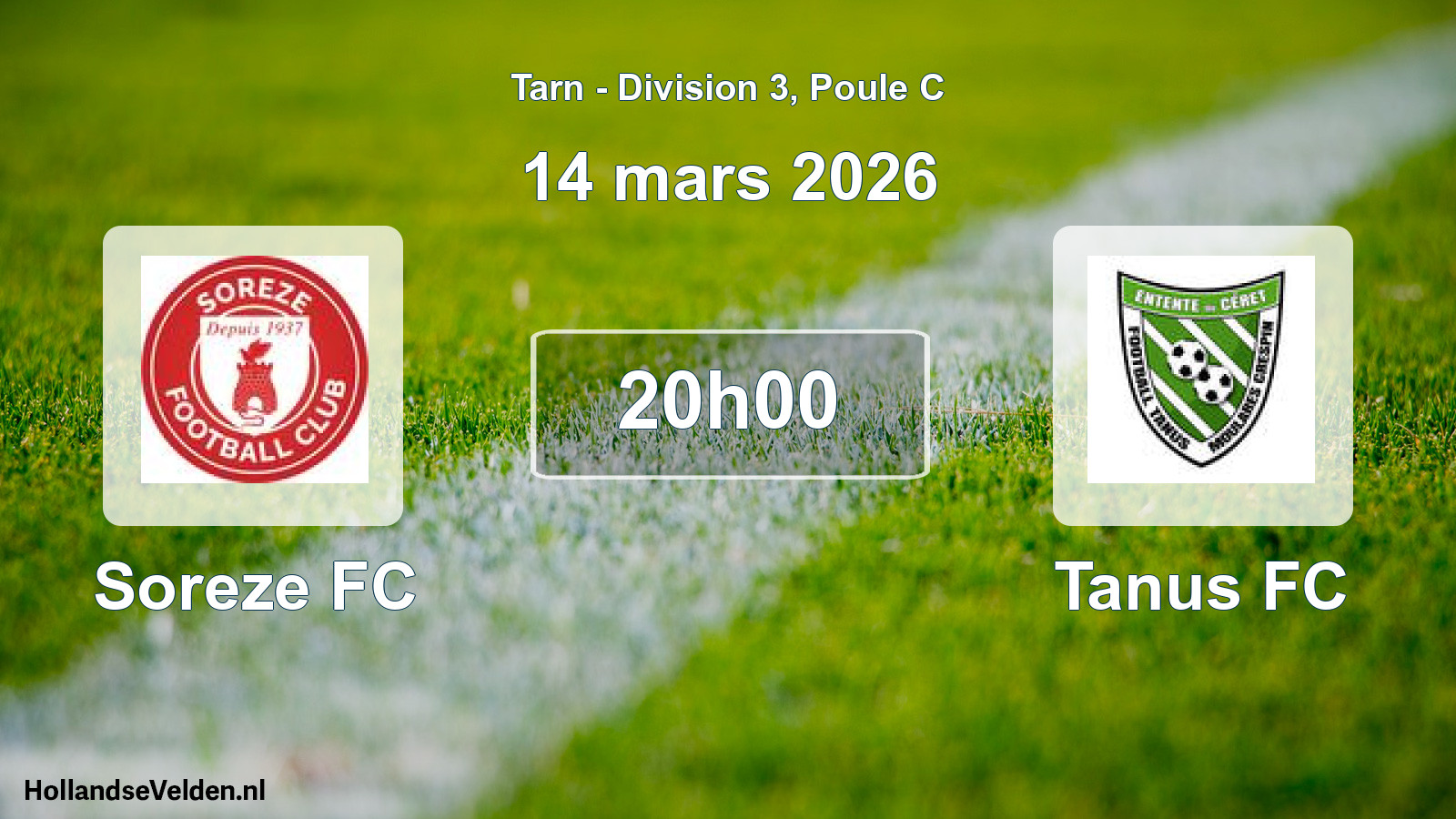 Match programmé: Soreze FC - Tanus FC (14 mars 2026)