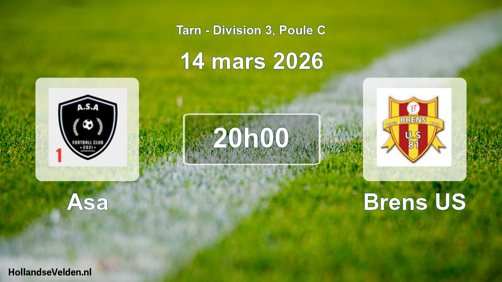 Match programmé: Asa - Brens US (14 mars 2026)
