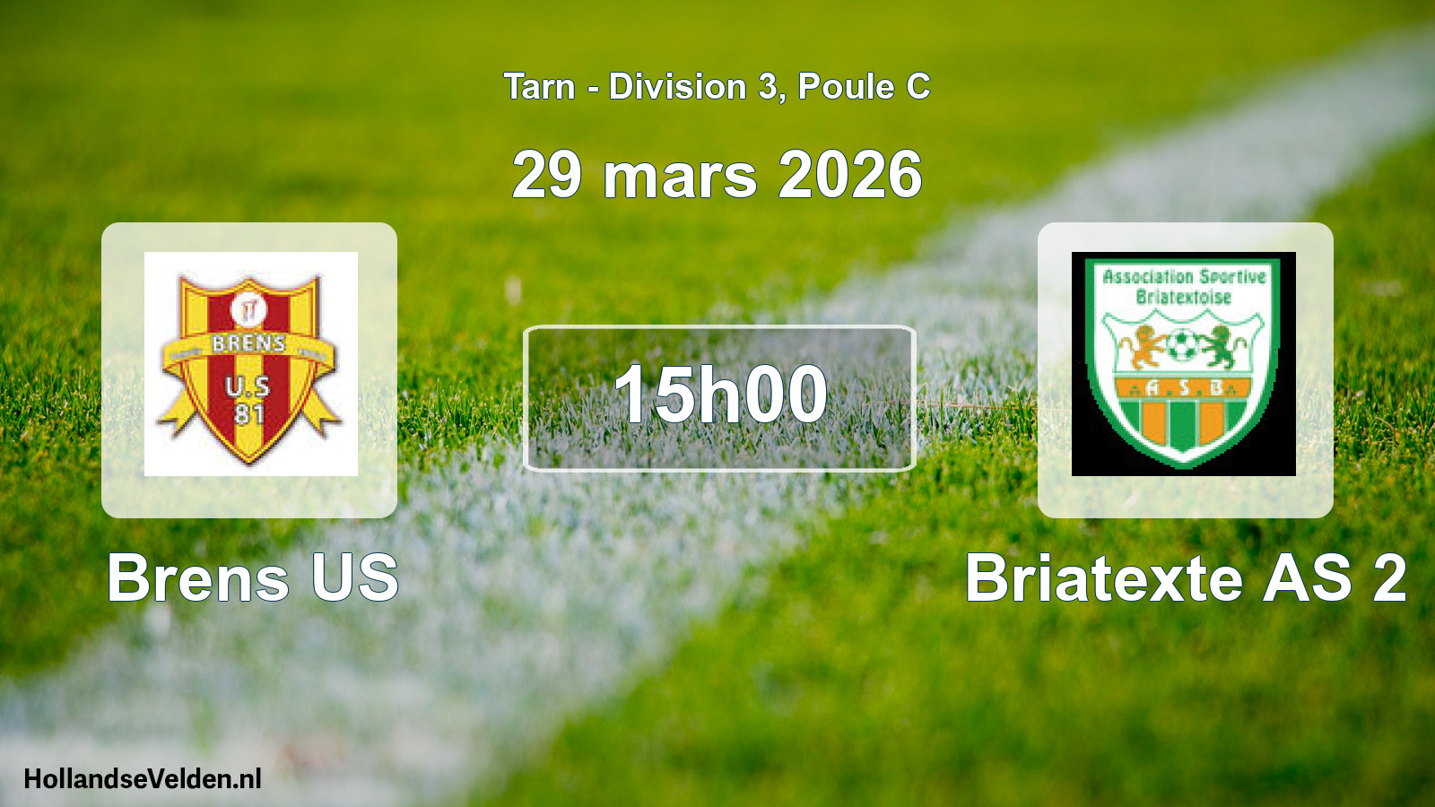 Match programmé: Brens US - Briatexte AS 2 (29 mars 2026)