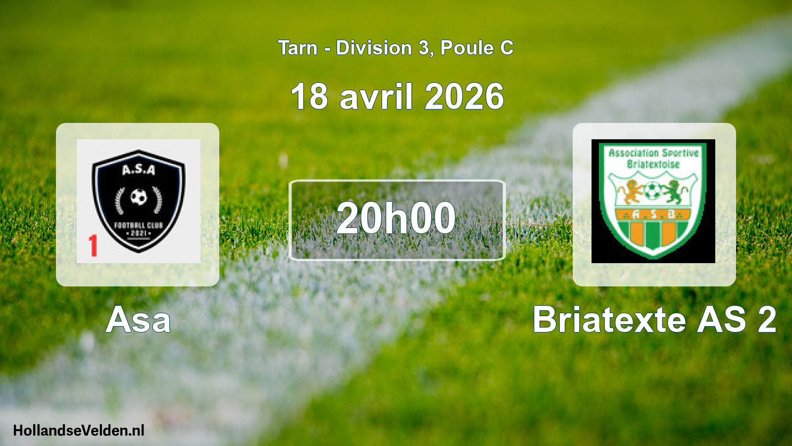 Geplande wedstrijd: Asa - Briatexte AS 2 (18 april 2026)