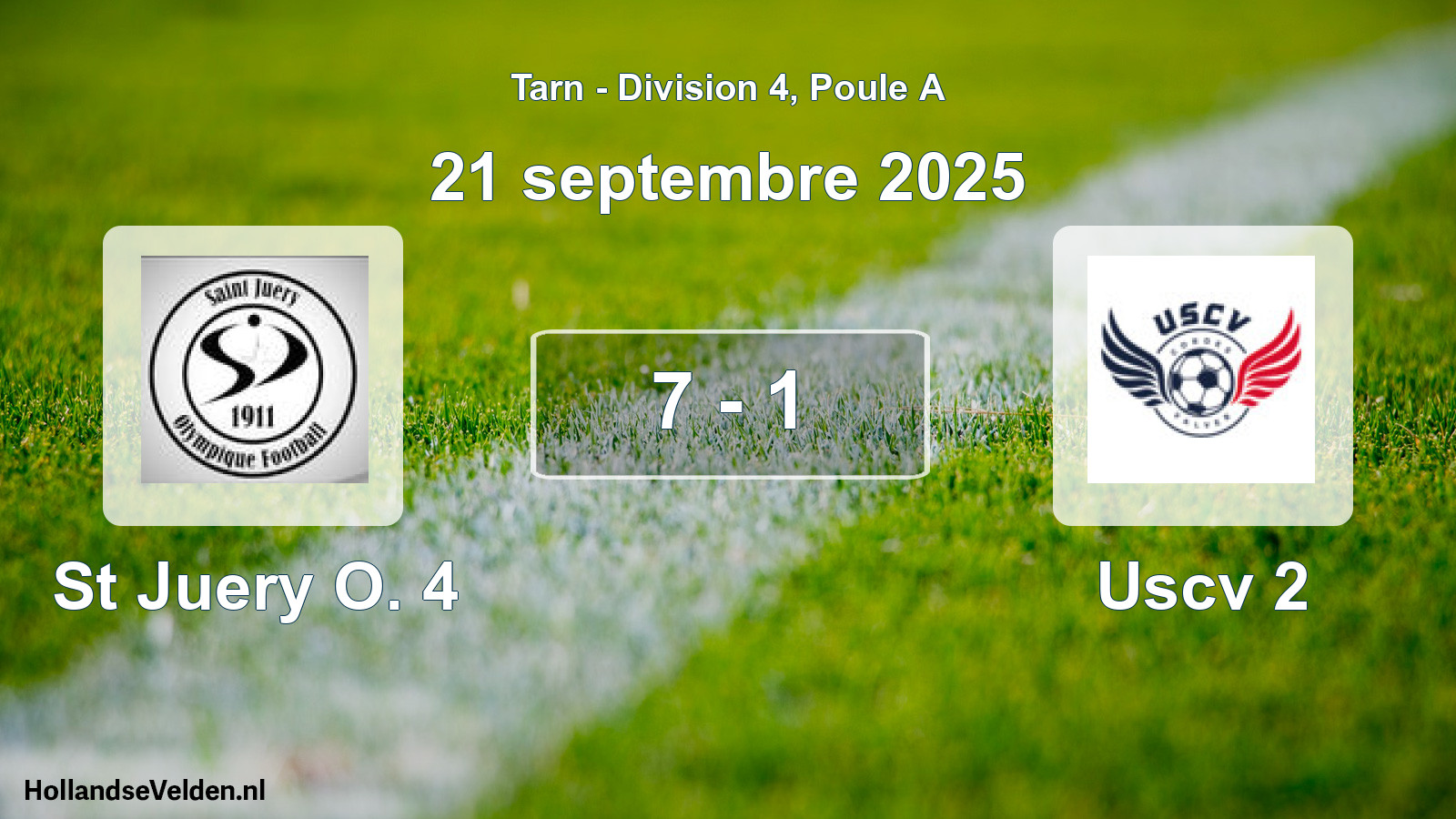 Match joué: St Juery O. 4 - Uscv 2 7 - 1 (21 septembre 2025)