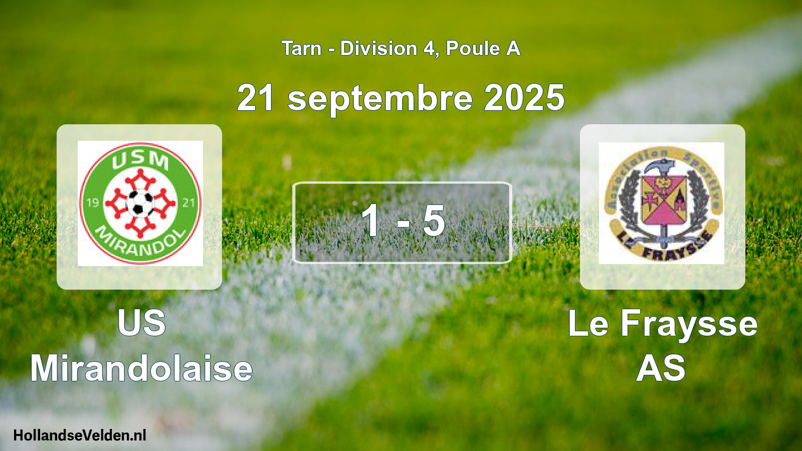 Match joué: US Mirandolaise - Le Fraysse AS 1 - 5 (21 septembre 2025)