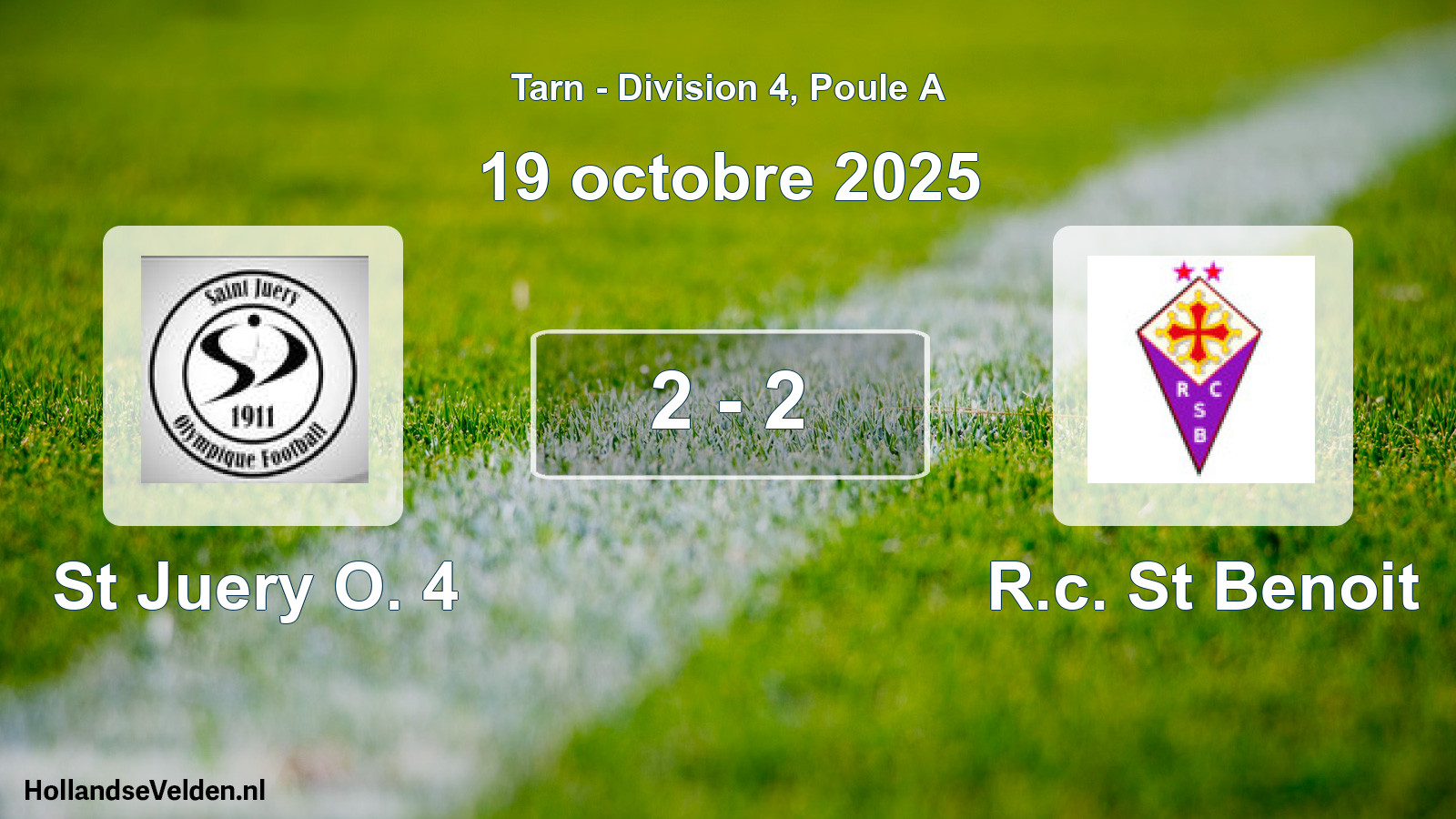 Total number of matches played: St Juery O. 4 - R.c. St Benoit 2 - 2 (19 October 2025)