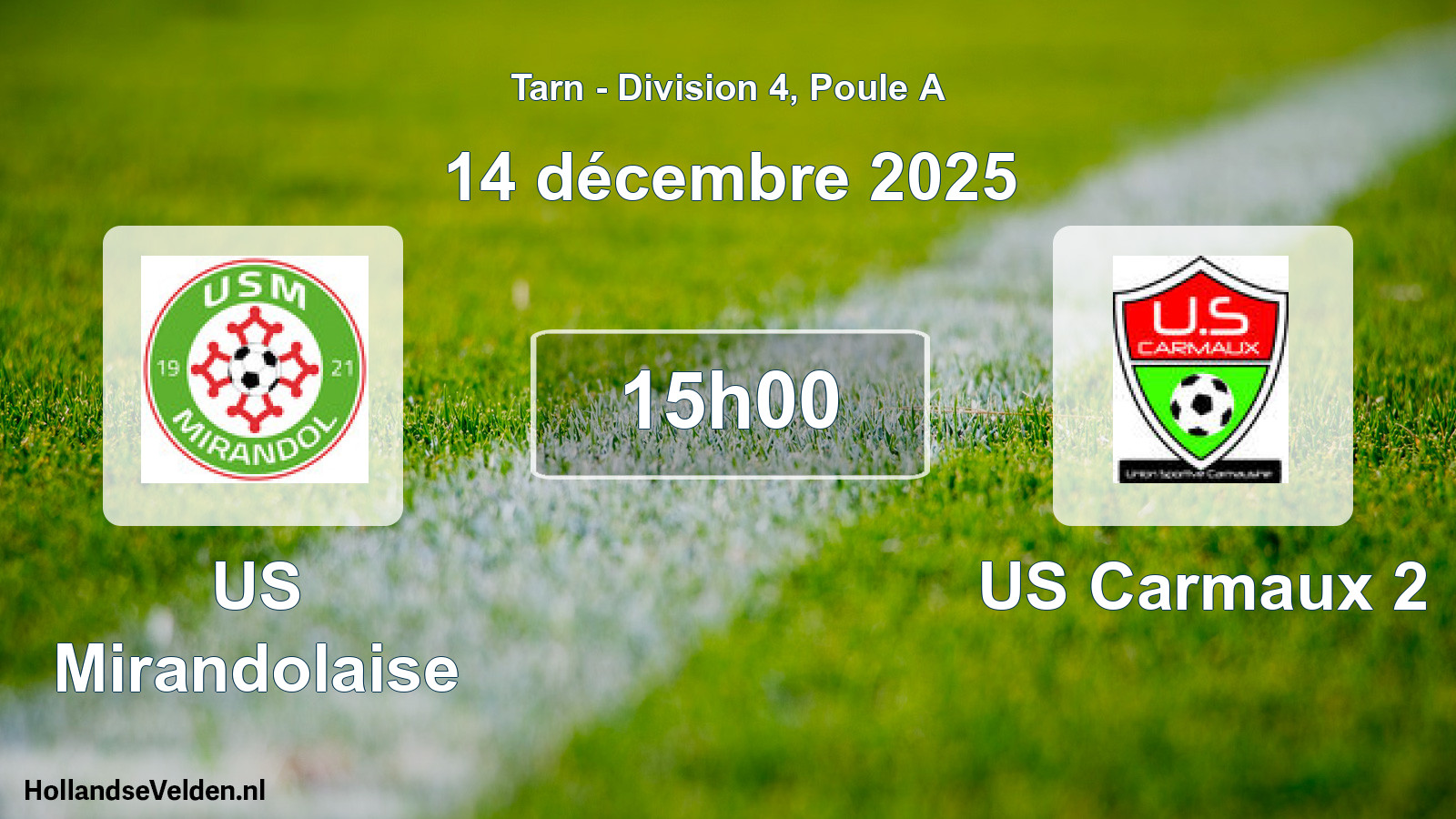 Match programmé: US Mirandolaise - US Carmaux 2 (14 décembre 2025)