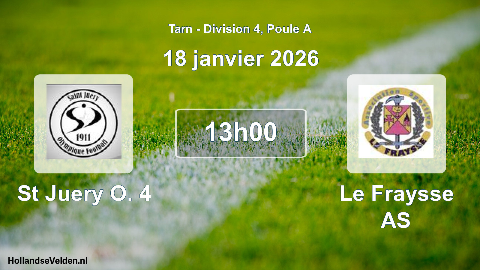 Match programmé: St Juery O. 4 - Le Fraysse AS (18 janvier 2026)