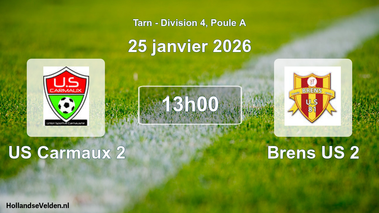 Scheduled Match: US Carmaux 2 - Brens US 2 (25 January 2026)