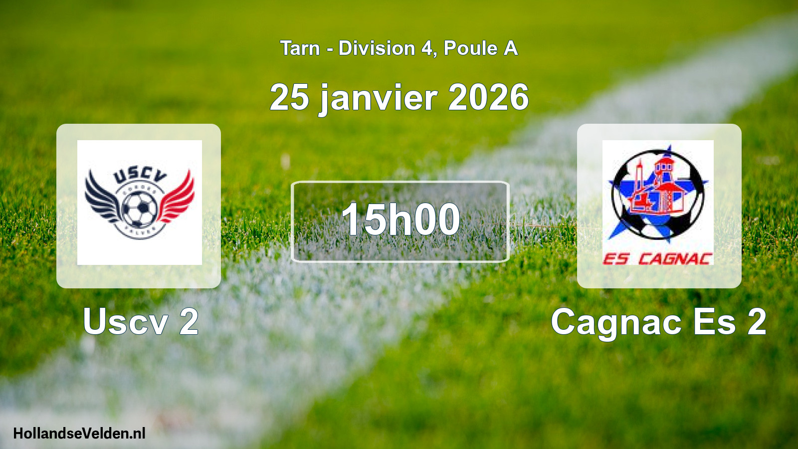 Match programmé: Uscv 2 - Cagnac Es 2 (25 janvier 2026)