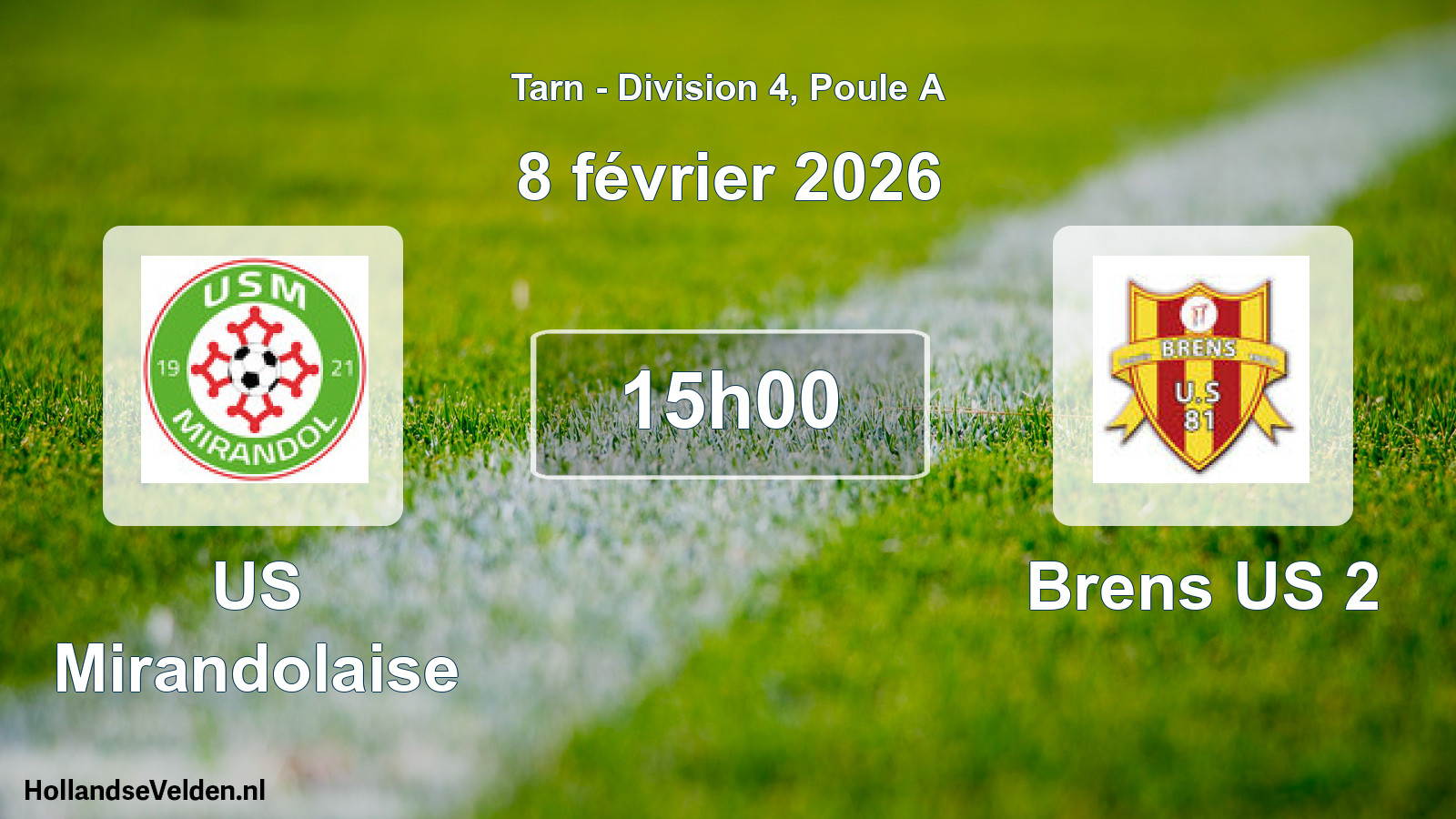 Match programmé: US Mirandolaise - Brens US 2 (8 février 2026)