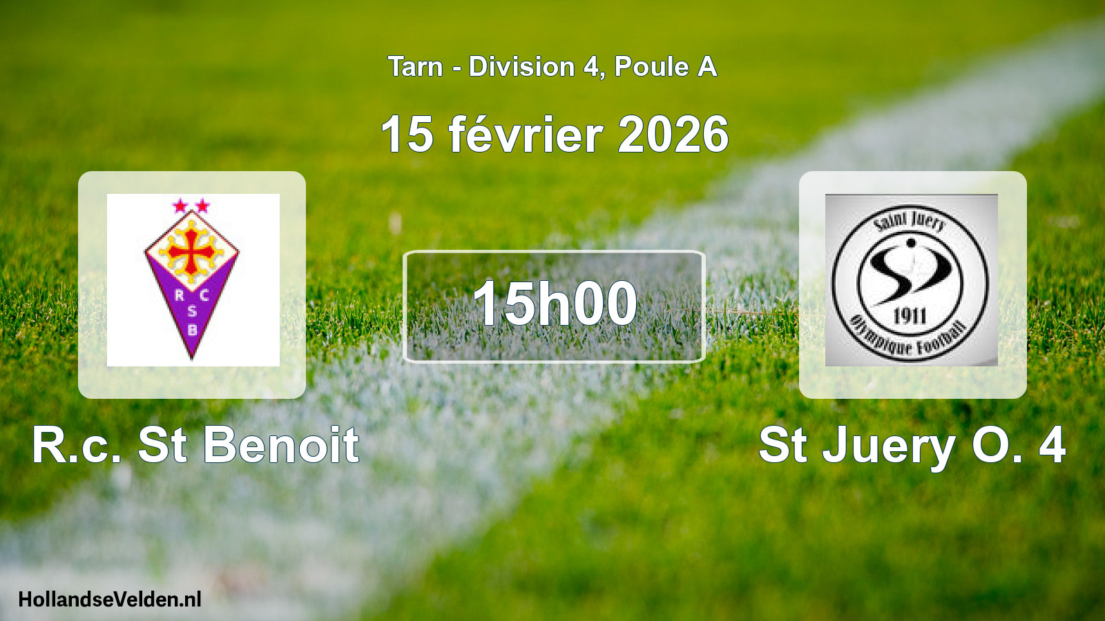 Match programmé: R.c. St Benoit - St Juery O. 4 (15 février 2026)