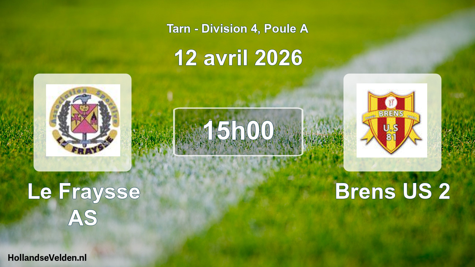 Match programmé: Le Fraysse AS - Brens US 2 (12 avril 2026)
