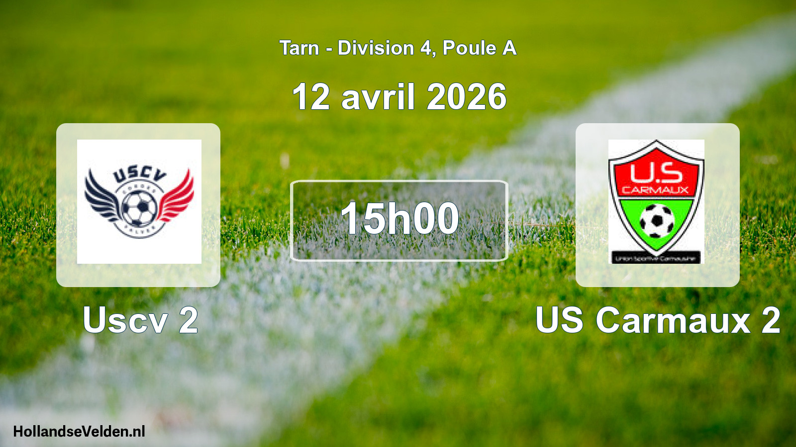 Match programmé: Uscv 2 - US Carmaux 2 (12 avril 2026)