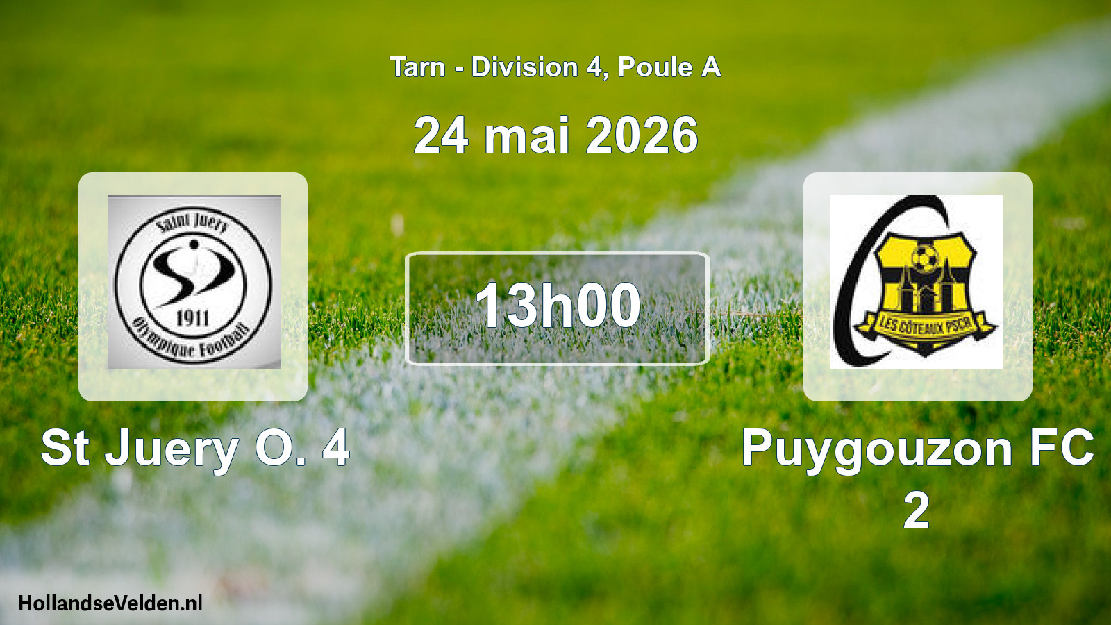 Match programmé: St Juery O. 4 - Puygouzon FC 2 (24 mai 2026)