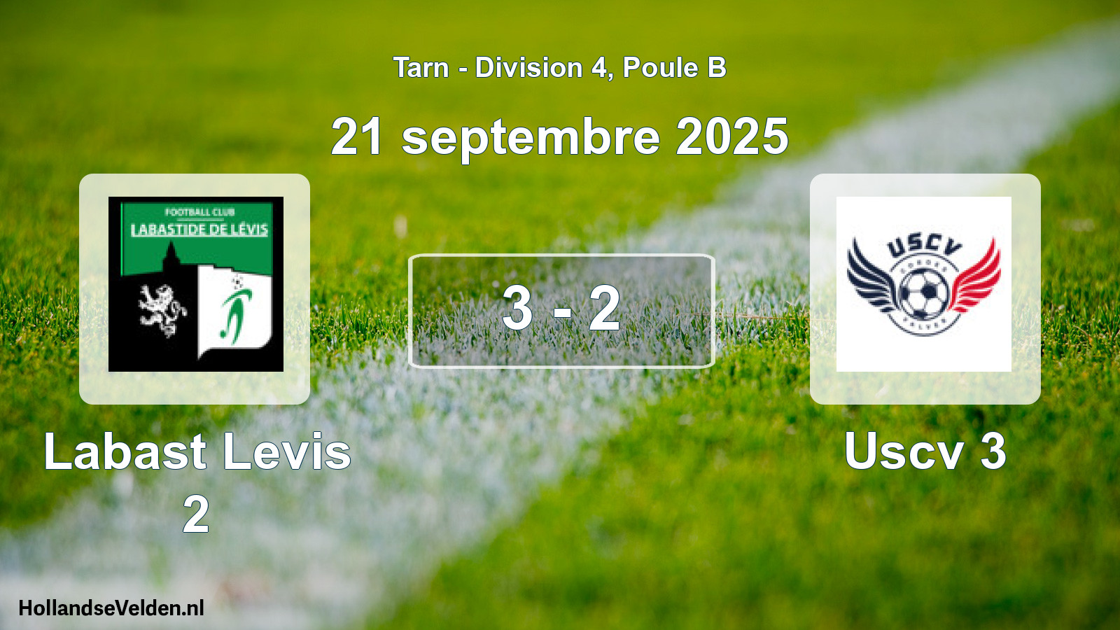 Match joué: Labast Levis 2 - Uscv 3 3 - 2 (21 septembre 2025)