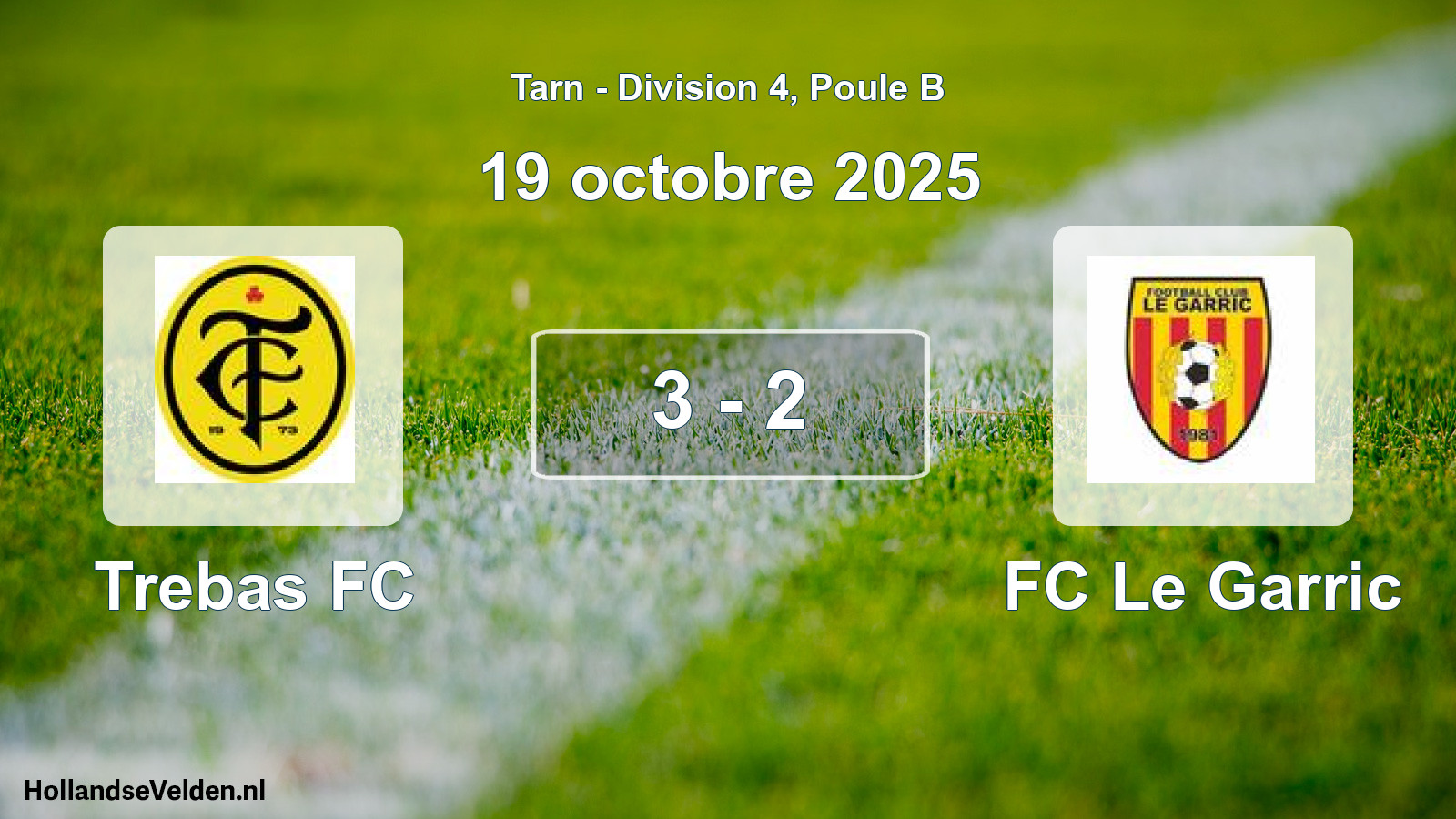 Total number of matches played: Trebas FC - FC Le Garric 3 - 2 (19 October 2025)
