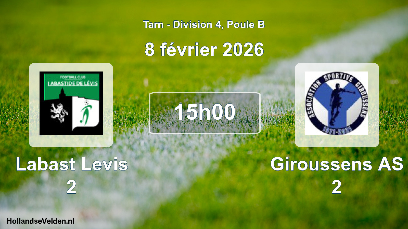 Match programmé: Labast Levis 2 - Giroussens AS 2 (8 février 2026)