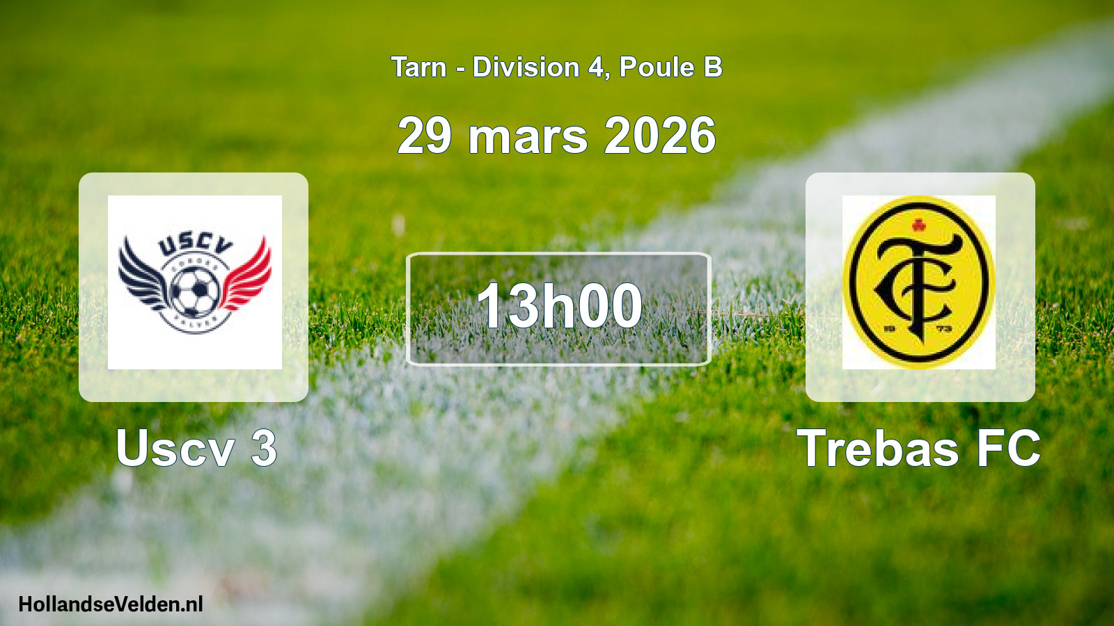 Scheduled Match: Uscv 3 - Trebas FC (29 March 2026)