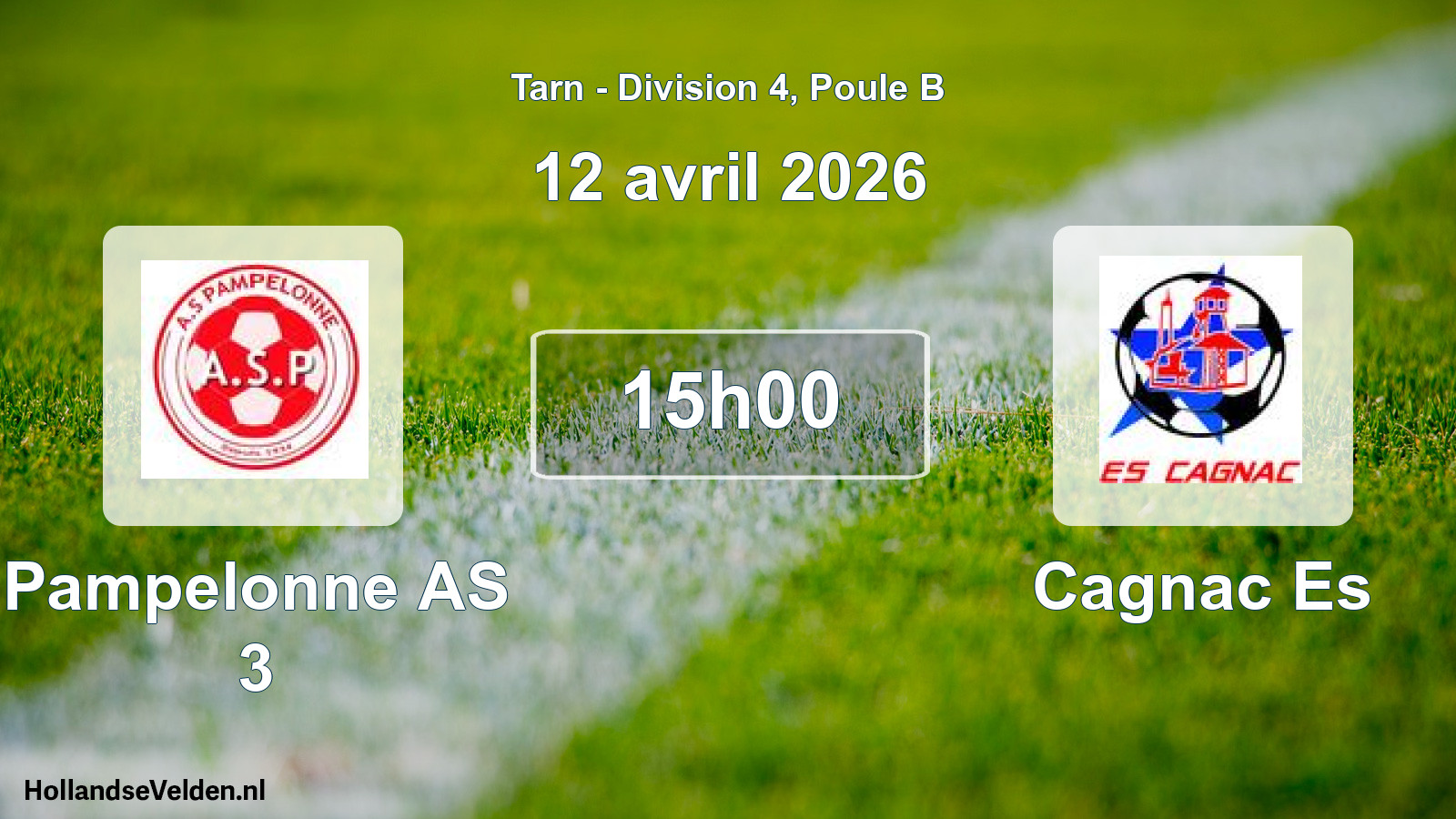 Match programmé: Pampelonne AS 3 - Cagnac Es (12 avril 2026)