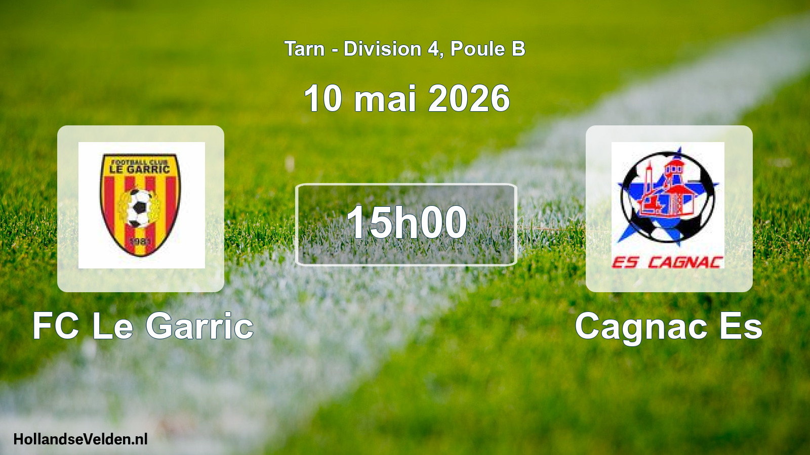 Match programmé: FC Le Garric - Cagnac Es (10 mai 2026)
