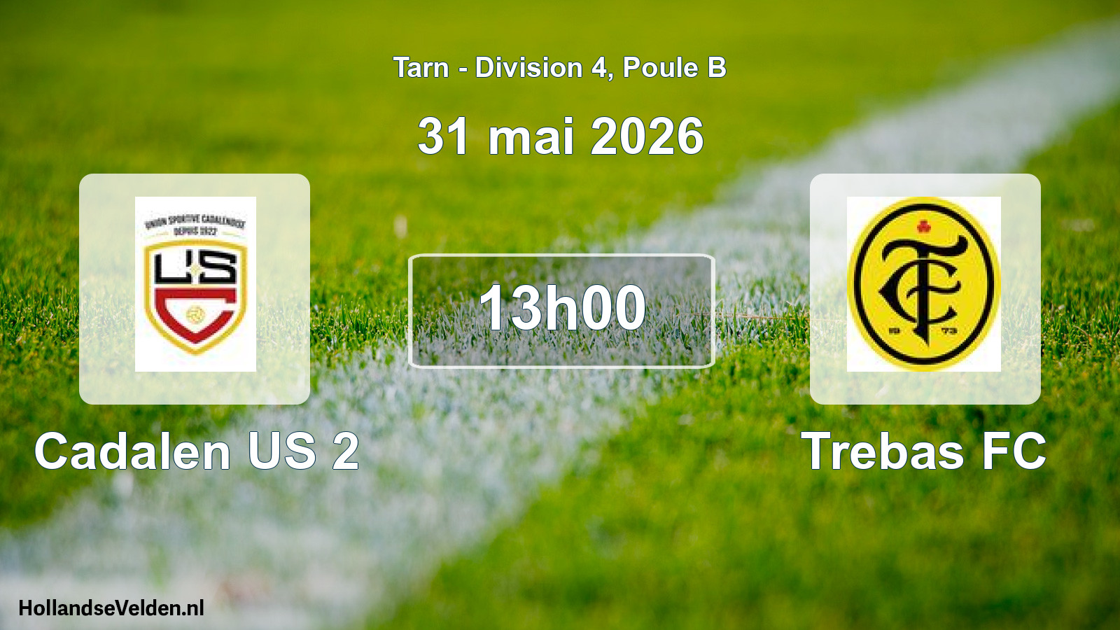 Geplande wedstrijd: Cadalen US 2 - Trebas FC (31 mei 2026)