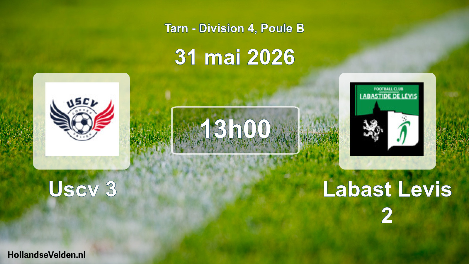 Match programmé: Uscv 3 - Labast Levis 2 (31 mai 2026)