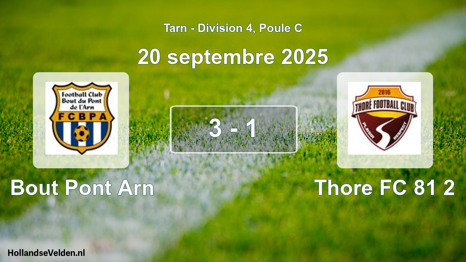 Match joué: Bout Pont Arn - Thore FC 81 2 3 - 1 (20 septembre 2025)