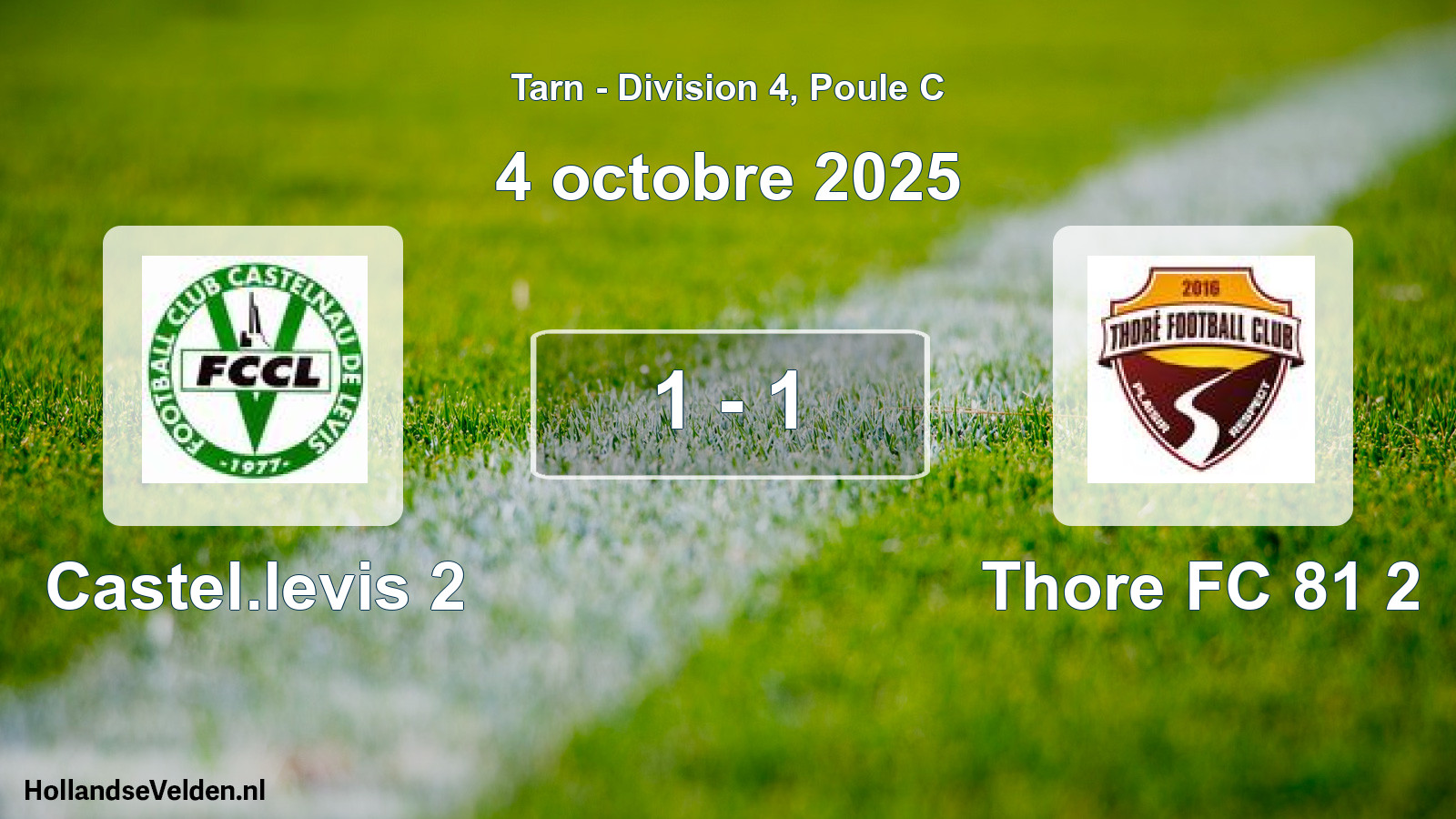 Total number of matches played: Castel.levis 2 - Thore FC 81 2 1 - 1 (4 October 2025)