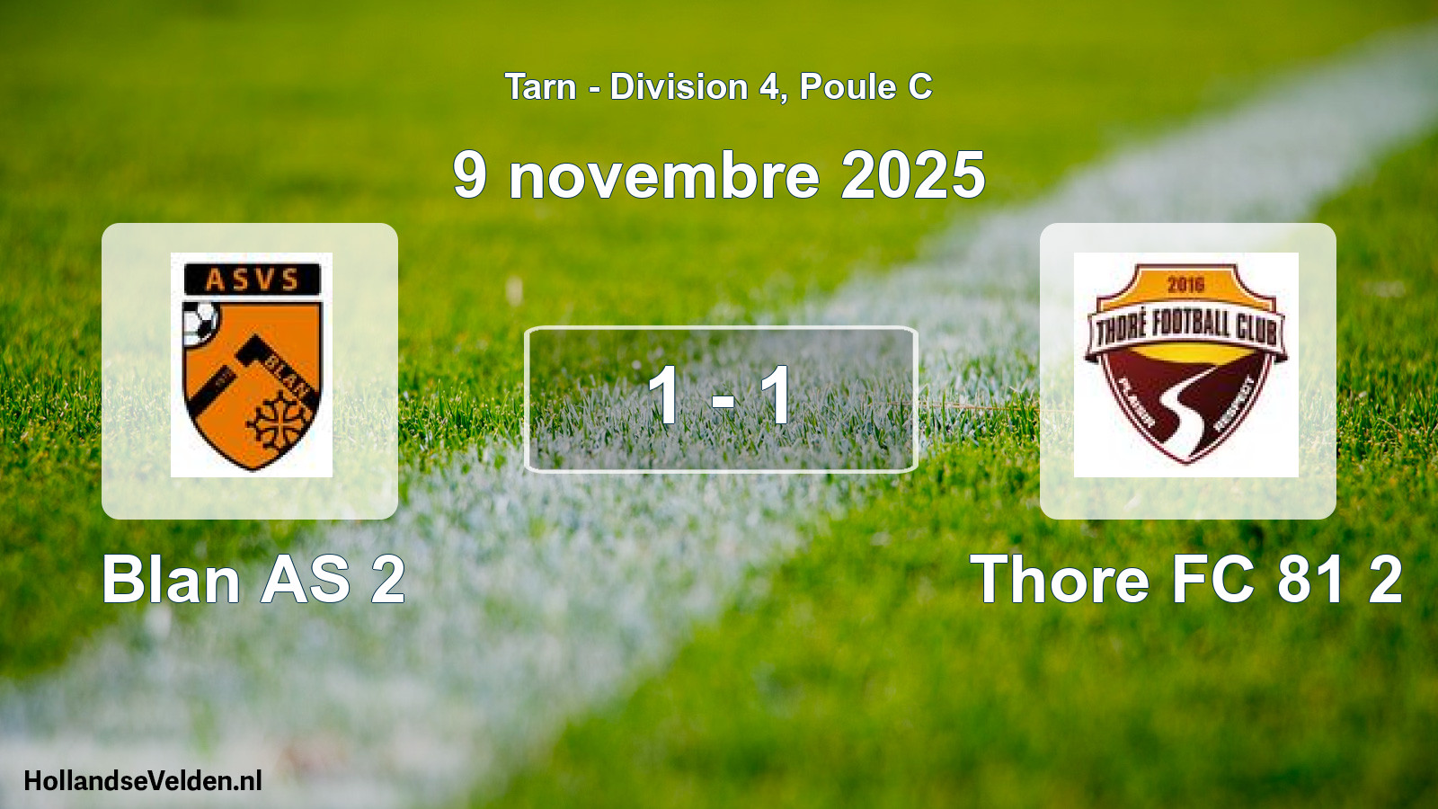 Match joué: Blan AS 2 - Thore FC 81 2 1 - 1 (9 novembre 2025)